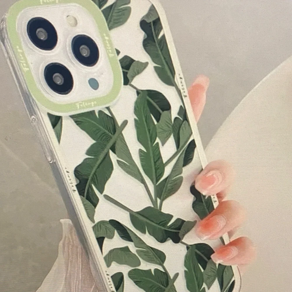 Tropical Leaf Phone Case - Green and White